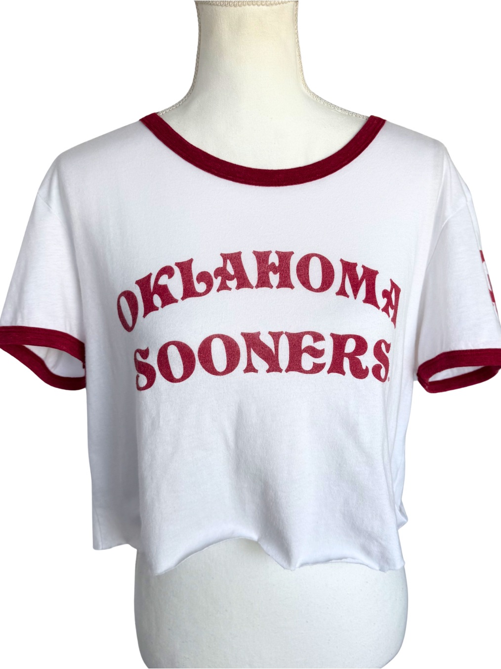 Blue 84 White Ringer Tee With Red Trim
